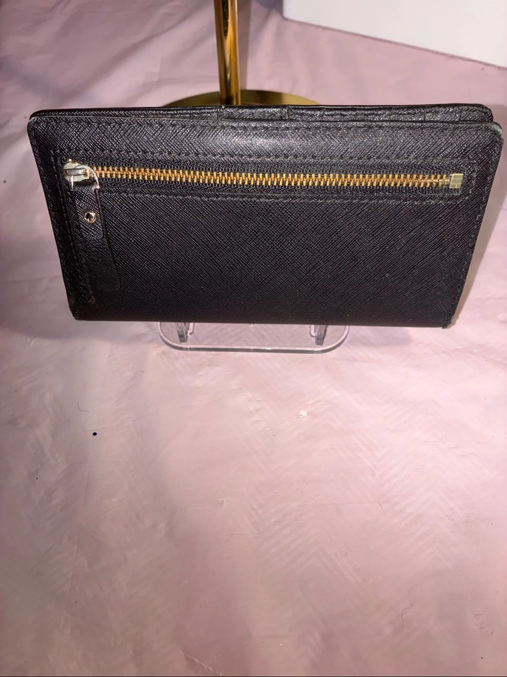 Kate Spade Black Saffiano Zip Around Wallet